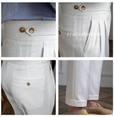 Frost White Classic Buttoned Gurkha Pants -by-Italian Atire - Image 3