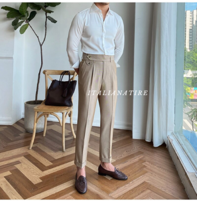 Camel Signature Flap Gurkha Pants -by-Italian Atire - Image 9