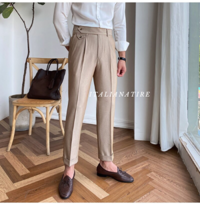 Camel Signature Flap Gurkha Pants -by-Italian Atire