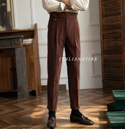 Brown Corduroy Signature Gurkha-pants-by-Italian Attire - Image 2