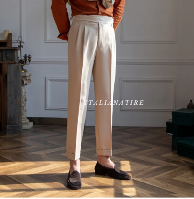 Beige Classic Buckle Gurkha Pants -by-Italian Atire - Image 2