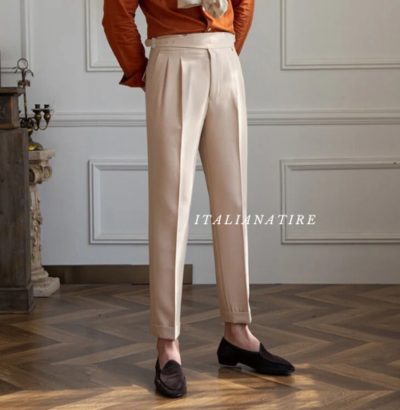 Beige Classic Buckle Gurkha Pants -by-Italian Atire - Image 7