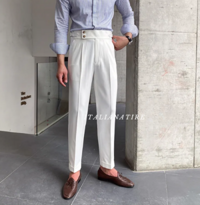 White Signature Buttoned Gurkha-pants-by-Italian Attire - Image 5