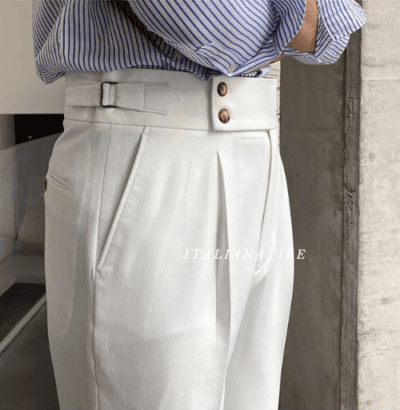 White Signature Buttoned Gurkha-pants-by-Italian Attire - Image 2