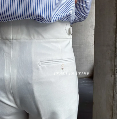 White Signature Buttoned Gurkha-pants-by-Italian Attire - Image 3