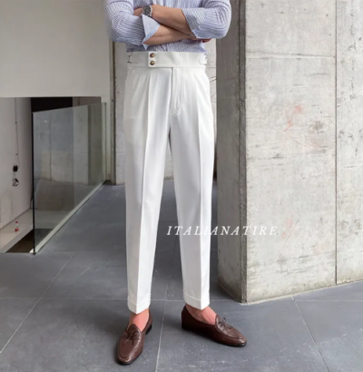 White Signature Buttoned Gurkha-pants-by-Italian Attire - Image 11