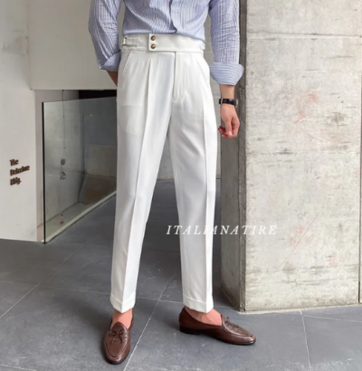 White Signature Buttoned Gurkha-pants-by-Italian Attire - Image 10