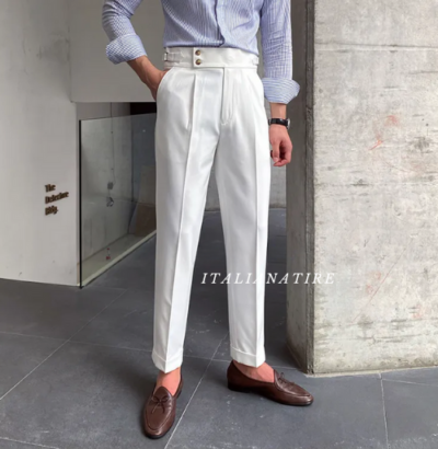 White Signature Buttoned Gurkha-pants-by-Italian Attire - Image 8