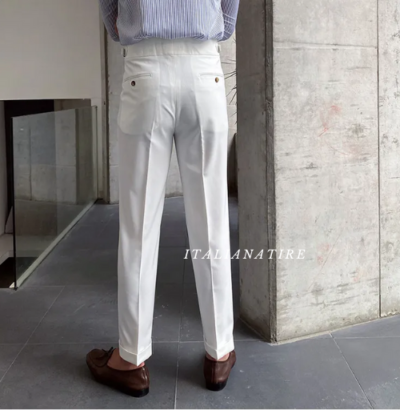 White Signature Buttoned Gurkha-pants-by-Italian Attire - Image 9