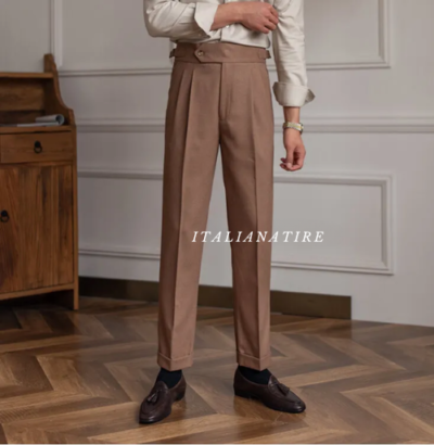 Italian Khakhi Signature Gurkha Trouser -by-Italian Atire - Image 4