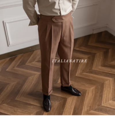 Italian Khakhi Signature Gurkha Trouser -by-Italian Atire - Image 8