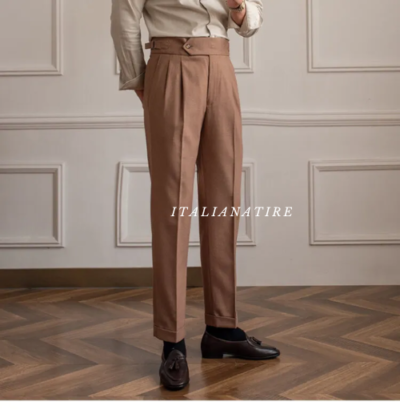 Italian Khakhi Signature Gurkha Trouser -by-Italian Atire - Image 7