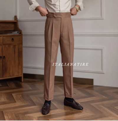 Italian Khakhi Signature Gurkha Trouser -by-Italian Atire - Image 6