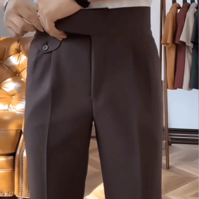brown single buckel Gurkha-pants-by-Italian Attire