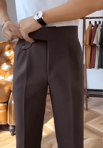 brown single buckel Gurkha-pants-by-Italian Attire