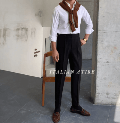 Dark Black Gurkha-pants-by-Italian Attire - Image 8