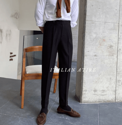 Dark Black Gurkha-pants-by-Italian Attire - Image 4